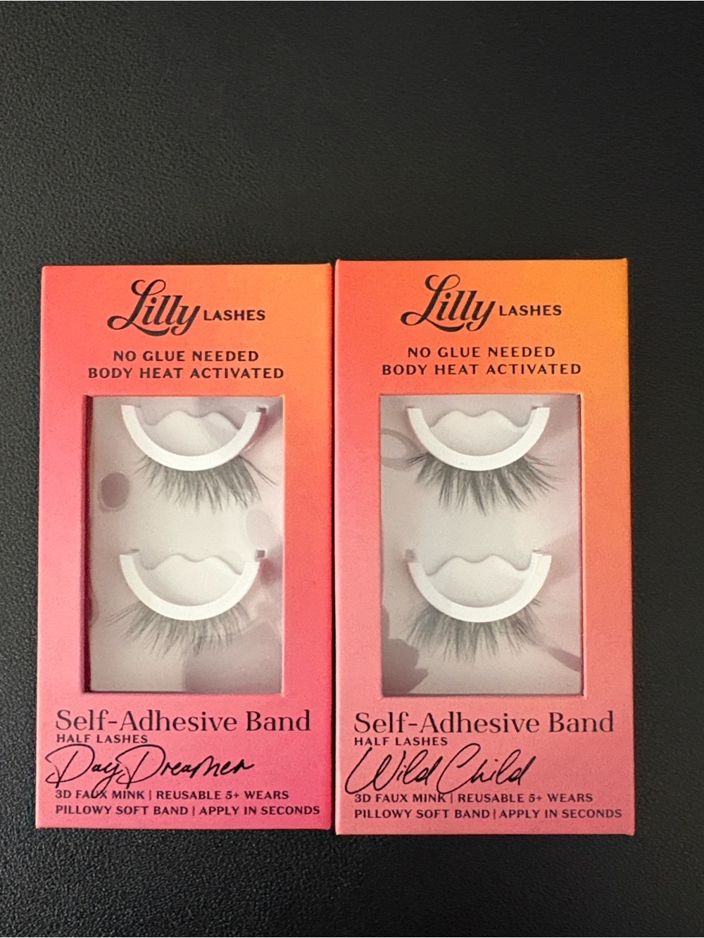 Lilly Lashes Coral to Orange Gradient Self-Adhesive Half Lashes Pack